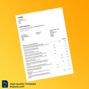 France USD Statement Template in Word and PDF formats 3 page