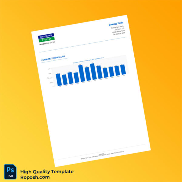 Germany Energy Italia Editable Electricity Bill Template in Word and PDF formats 3 page