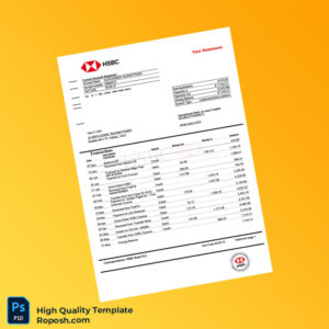 Germany HSBC Current Account Statement Template in Word and PDF formats