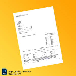 Germany Revolut Bank Statement Template in Word and PDF formats