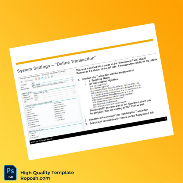 Germany SAP Electronic Bank Statement Template in Word and PDF formats 6 page