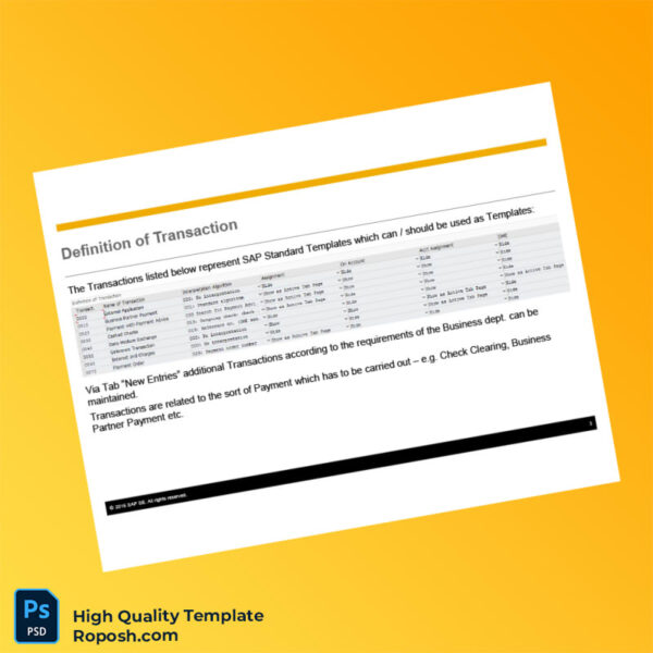 Germany SAP Electronic Bank Statement Template in Word and PDF formats 6 page