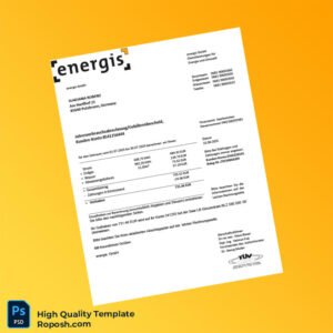 Germany energis GmbH Editable Utility Business Bill Template in Word and PDF formats Germany energis GmbH Editable Utility Business Bill Template in Word and PDF formats