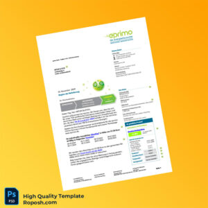 Germany eprimo Editable Electricity Bill Template in Word and PDF formats 2 page