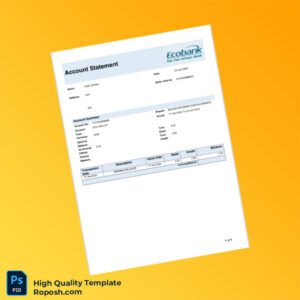 Ghana Ecobank Account Statement Template in Word and PDF formats