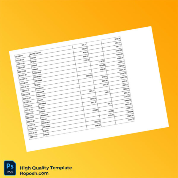 Ghana Simulated Bank Statement Template in Word and PDF formats 7 page