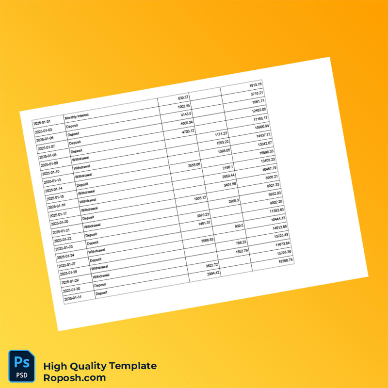 Ghana Simulated Bank Statement Template in Word and PDF formats 7 page Ghana Simulated Bank Statement Template in Word and PDF formats 7 page