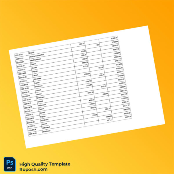 Ghana Simulated Bank Statement Template in Word and PDF formats 7 page