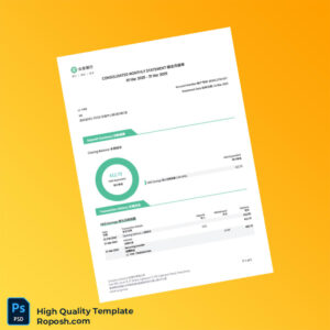 Hong Kong ZA Bank Statement Template in Word and PDF formats 3 page