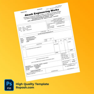 India Akash Engineering Works Editable Tax Invoice Template in Word and PDF formats
