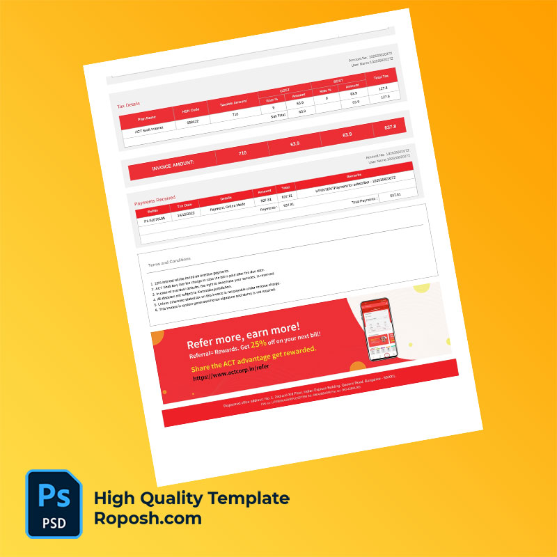 India Atria Convergence Technologies Limited Editable Internet Bill Template in Word and PDF formats India Atria Convergence Technologies Limited Editable Internet Bill Template in Word and PDF formats