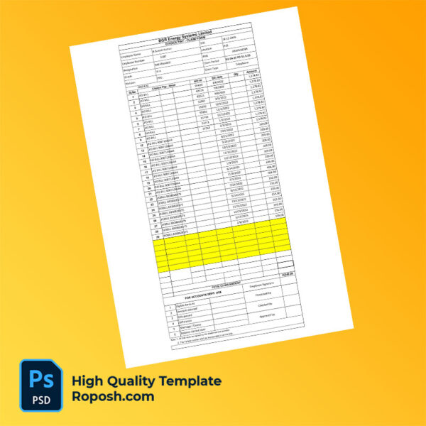 India BGR Energy Systems Limited Editable Reimbursement Claim Form Template in Word and PDF formats