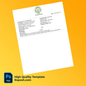 India Department of Municipal Administration Editable Property Tax Bill Receipt Template in Word and PDF formats