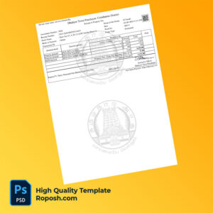 India Dhaliyur Town Panchayat Editable Property Tax Receipt Template in Word and PDF formats