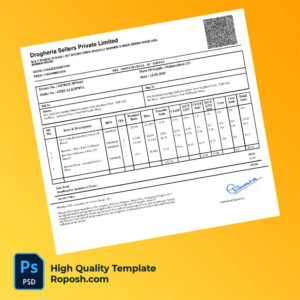 India Drogheria Sellers Private Limited Editable Tax Invoice Template in Word and PDF formats