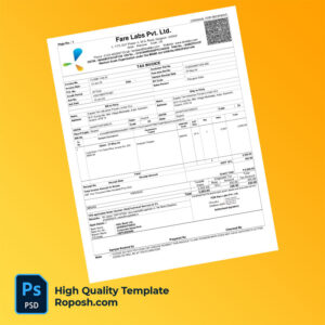 India Fare Labs Pvt Ltd Editable Tax Invoice Template in Word and PDF formats