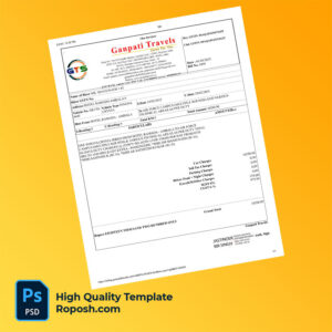 India Ganpati Travels Editable Tax Invoice Template in Word and PDF formats India Ganpati Travels Editable Tax Invoice Template in Word and PDF formats