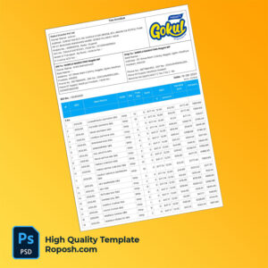 India Gokul Snacks Pvt Ltd Editable Tax Invoice Template in Word and PDF formats