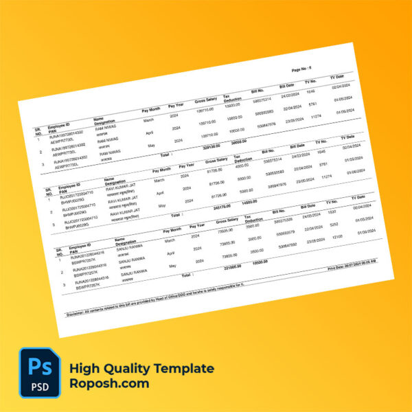 India Government Of Rajasthan Editable Income Tax Report Template in Word and PDF formats