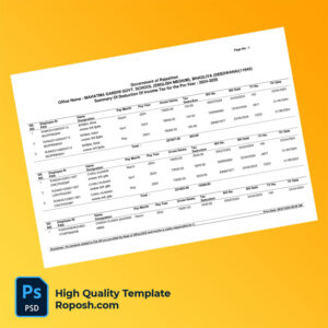 India Government Of Rajasthan Editable Income Tax Report Template in Word and PDF formats