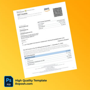 India Karnataka Amazon Web Services India Private Limited Editable AWS Lightsail Invoice Template in Word and PDF formats