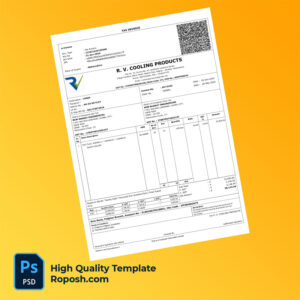 India Maharashtra R. V. Cooling Products Editable Tax Invoice Template in Word and PDF formats