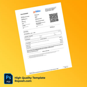India MakeMyTrip Private Limited Editable Tax Invoice Template in Word and PDF formats
