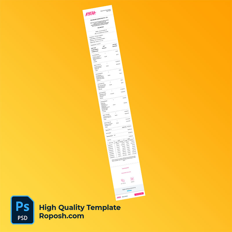 India Nykaa On Trend Capital Mall Editable Tax Invoice Template in Word and PDF formats India Nykaa On Trend Capital Mall Editable Tax Invoice Template in Word and PDF formats