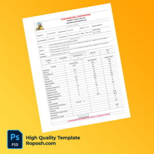 India Pune Municipal Corporation Editable Property Tax Bill Template in Word and PDF formats
