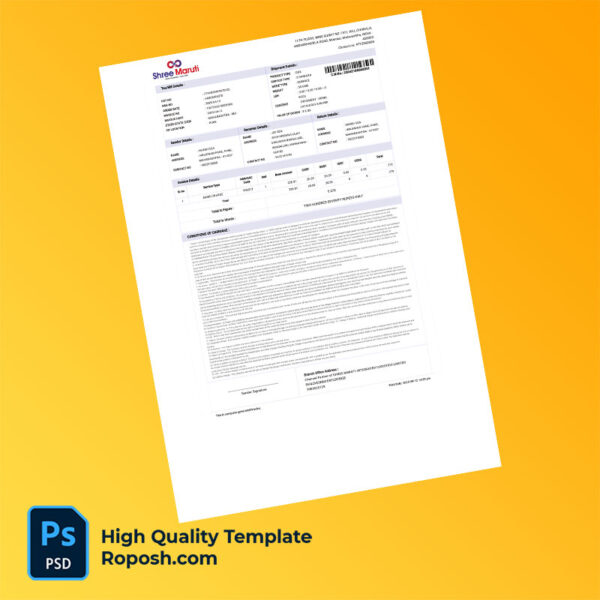 India SMILE Courier Services Editable Courier Invoice Template in Word and PDF formats
