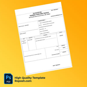 India Sharma Tour and Travels Editable Mobile Tax Invoice Template in Word and PDF formats