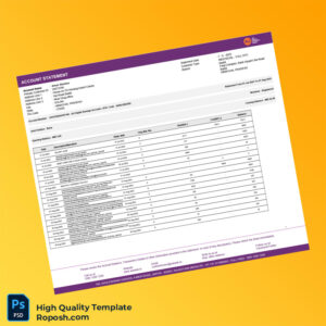 India AU Bank Statement Template in Word and PDF formats 2 page