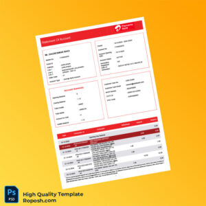 India Airtel Payment Bank Statement Template in Word and PDF formats 5 page