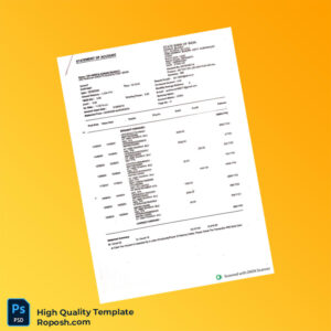 India Amrita Bank Statement Template in Word and PDF formats 3 page