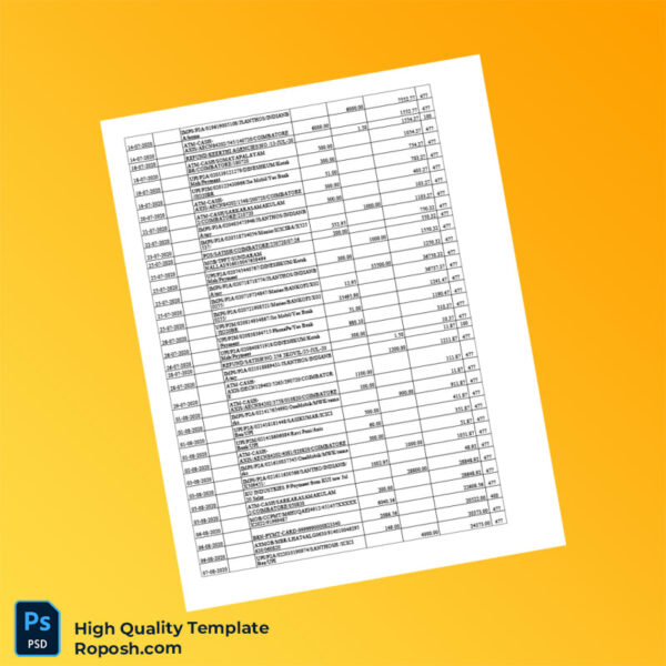 India Axis Bank Statement Template in Word and PDF formats 6 page