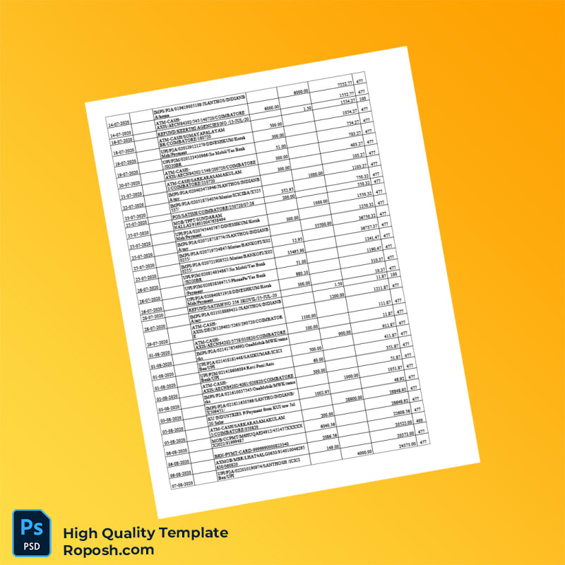 India Axis Bank Statement Template in Word and PDF formats 6 page India Axis Bank Statement Template in Word and PDF formats 6 page