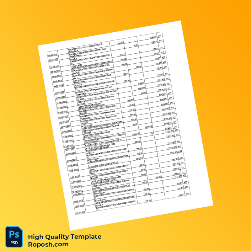 India Axis Bank Statement Template in Word and PDF formats 6 page India Axis Bank Statement Template in Word and PDF formats 6 page