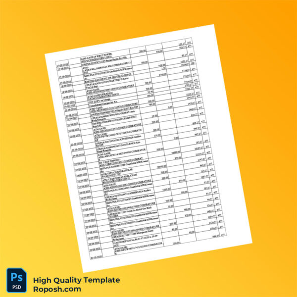 India Axis Bank Statement Template in Word and PDF formats 6 page