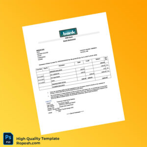 India BBB Bank Statement Template in Word and PDF formats