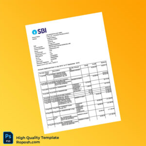 India Bank Account Statement Template in Word and PDF formats 3 page