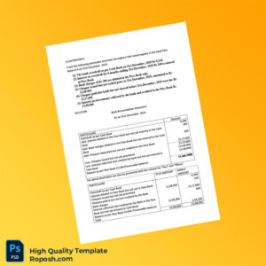 India Bank Reconciliation Statement Template in Word and PDF formats 6 page