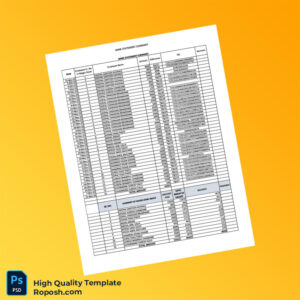 India Bank Statement Summary Template in Word and PDF formats