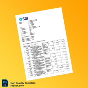 India Bank Statement Template in Word and PDF formats 2 page India Bank Statement Template in Word and PDF formats 2 page