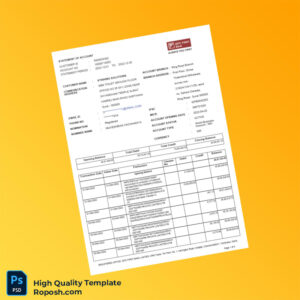 India Bank Statement of Payout Account Template in Word and PDF formats 5 page