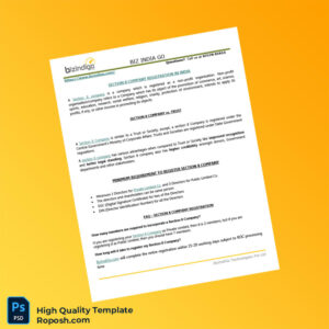 India BizIndiGo Technologies Pvt Ltd Editable Section 8 Company Guide Template in Word and PDF formats 2 page