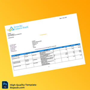India Canara Bank Account Statement Template in Word and PDF formats 5 page