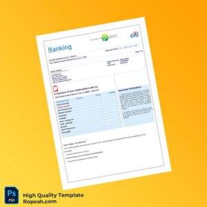 India Citi Bank Statement Template in Word and PDF formats 4 page