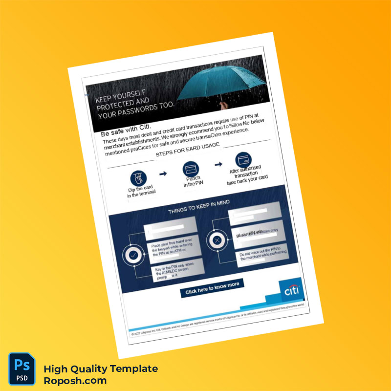 India Citi Bank Statement Template in Word and PDF formats 4 page India Citi Bank Statement Template in Word and PDF formats 4 page