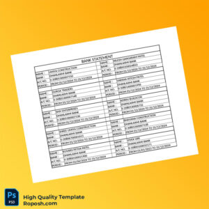 India Dhanlaxmi Bank Statement Template in Word and PDF formats India Dhanlaxmi Bank Statement Template in Word and PDF formats