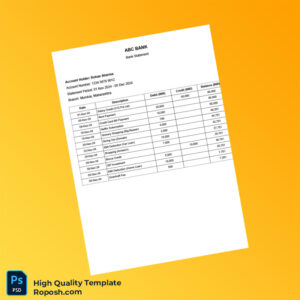 India Dummy Bank Statement Template in Word and PDF formats India Dummy Bank Statement Template in Word and PDF formats